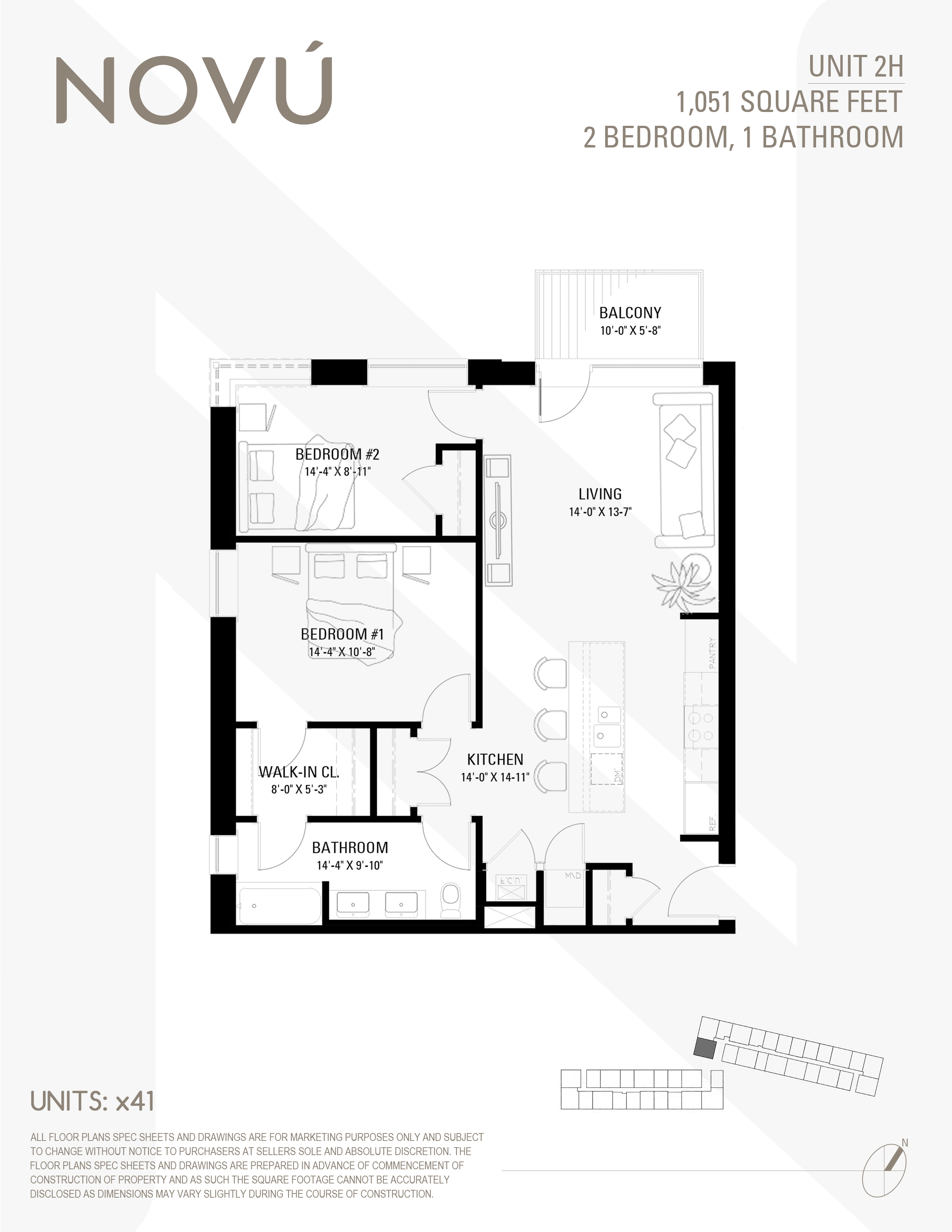 Floor plan diagram for plan 2H