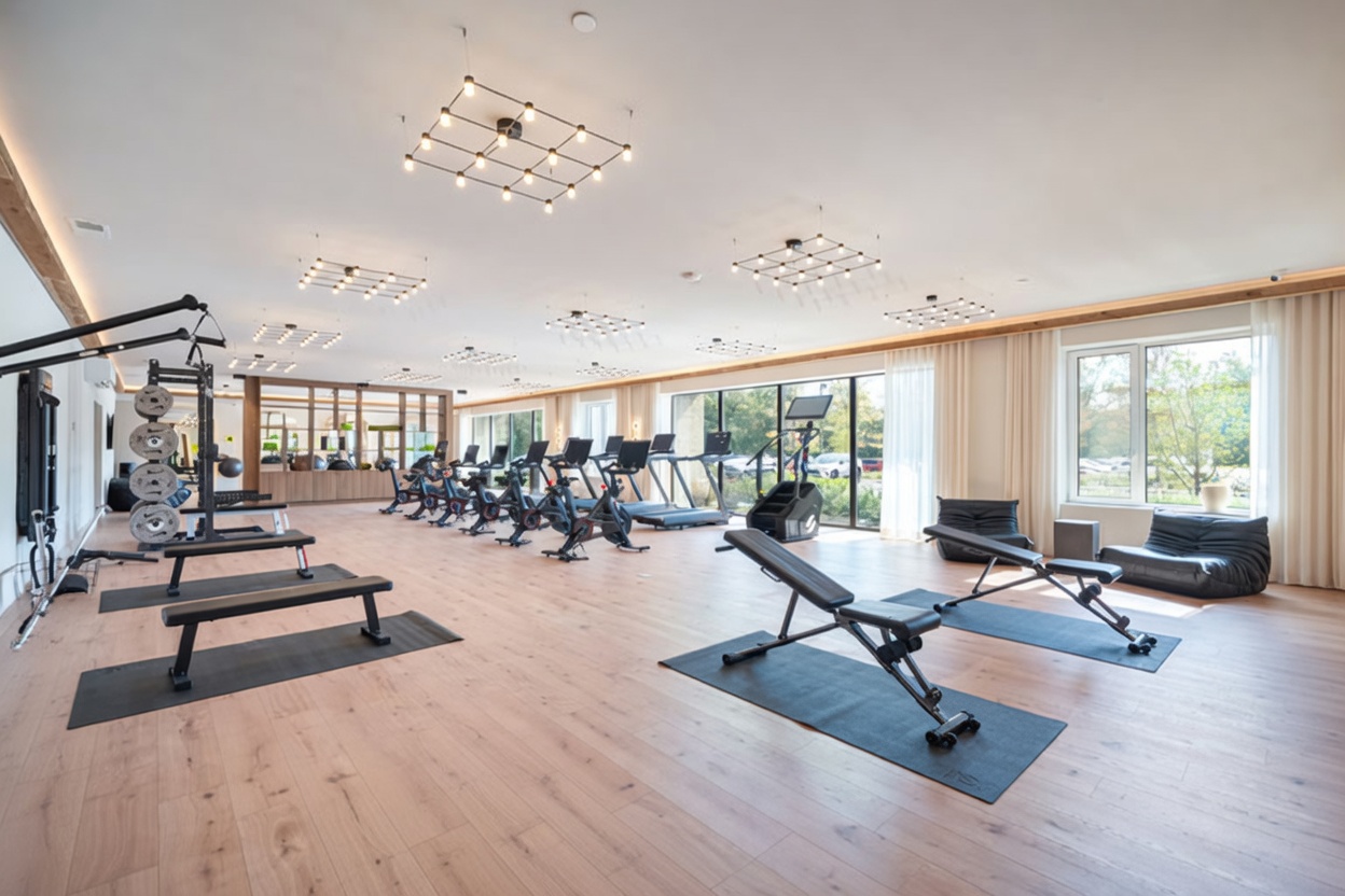 Health and fitness center with strength and cardio equipment