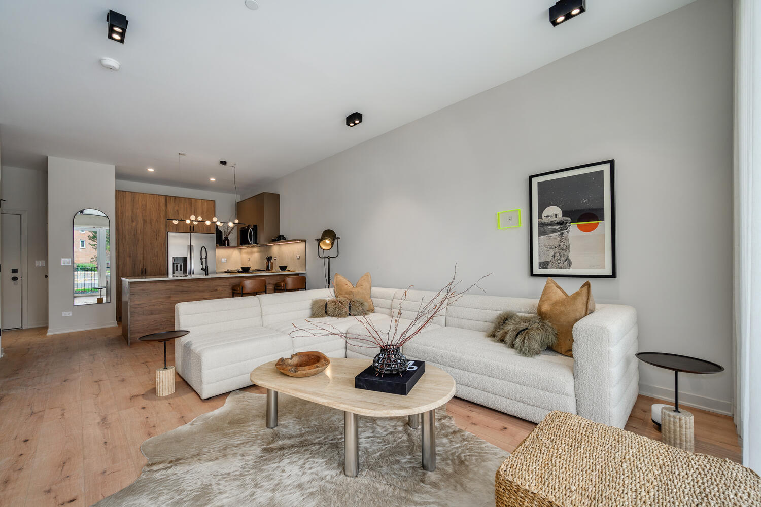 Open-concept living room and kitchen
